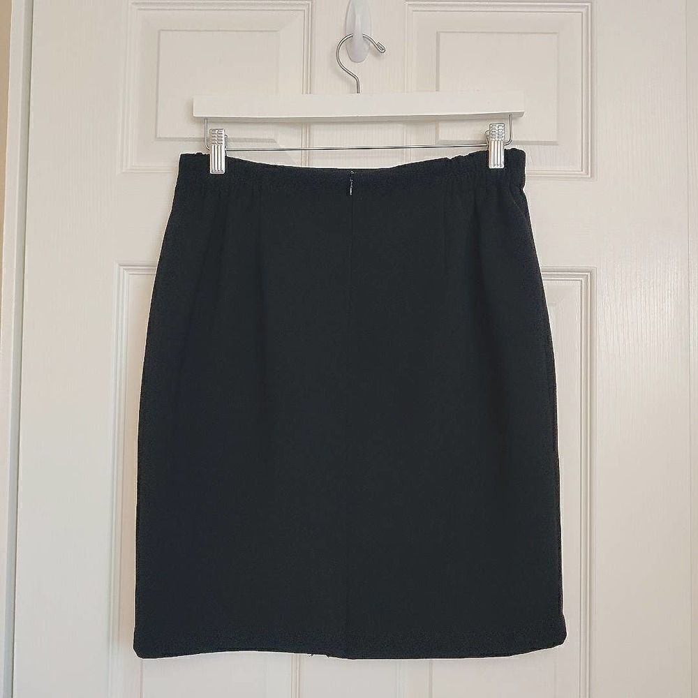 Lantern career black knee length straight skirt - Picture 2 of 7